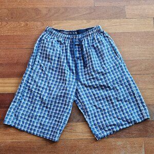 Hanes Blue Plaid Pajama Shorts Size Small